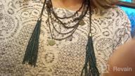 img 1 attached to RICHERA Multi Layer Tassel Hanging Necklace: 📿 Elegant Black Metal Plating for Women and Girls Jewelry review by Jairah Brown