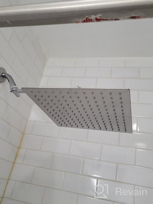 img 1 attached to 12" Rain Shower Head With 13" Extension Arm - Large Rainfall Shower Heads Made Of Stainless Steel - Waterfall Full Body Coverage - Perfect Replacement For Your Bathroom ShowerHead (Brushed Nickel) review by Henry Hunter