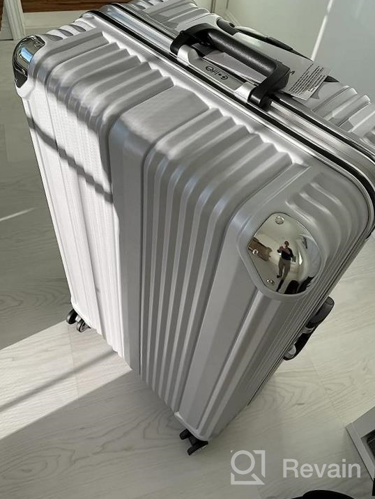 img 1 attached to Travel In Style And Security With Coolife Aluminium Frame Suitcase - Sizes 20In, 24In, And 28In (Sliver, M(24In)) review by Andrew Rourk