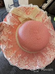 img 8 attached to Bienvenu Little Girl Kids Summer Straw Hat Wide Brim Floppy Beach Sun Visor Hat