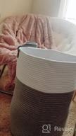 img 1 attached to Woven Cotton Rope Laundry Hamper By YOUDENOVA, 58L - Collapsible Basket For Clothing And Blanket Organization - Bedroom And Laundry Room Storage Solution - Brown And White review by Todd Amarsingh