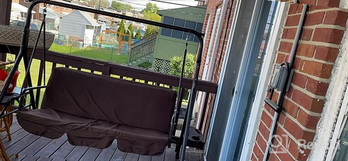 img 1 attached to Enjoy The Outdoors In Style: GOLDSUN Durable 2-Seat Swing With Weather-Resistant Canopy And Removable Cushion review by Tommy Abreu