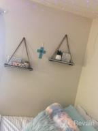 img 1 attached to Set Of 2 17-Inch Rustic Wood Hanging Rope Swing Shelves In Dark Gray By MyGift review by Jennifer Mounce