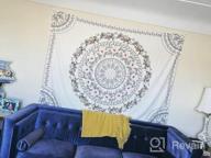 img 1 attached to Bohemian Chic: Simpkeely Sketched Floral Medallion Yellow Tapestry For Stylish Home Décor review by Alquino Scarwin