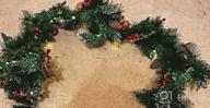 img 1 attached to 6FT Pre-Lit AISENO Artificial Christmas Garland - 50 Lights, Flocked Pine Cones, Red Berries & Bowknots For Xmas Decorations review by Davon Clark