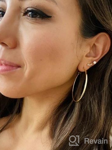 img 1 attached to 💎 Stunning 14K Gold and Silver Plated Big Hoop Earrings Set with Cubic Zirconia Studs – Hypoallergenic and Fashionable Earrings for Women and Girls (6 Pairs) review by Jason Vigen