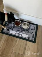 img 1 attached to 🐾 Drymate Personalized Pet Bowl Placemat – Custom Dog & Cat Feeding Mat | Absorbent Fabric, Waterproof Backing | Machine Washable, Durable (USA Made) – Linen Tan (12" x 20") review by Amir Tune