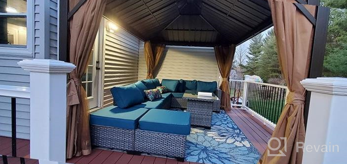 img 1 attached to Outdoor Hardtop Gazebo With Privacy Curtains And Mosquito Netting - 11' X 13' Spruce Wood Design For Patios, Gardens, And Backyards - YOLENY review by John Salleh