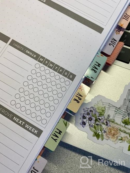 img 1 attached to 📅 DiverseBee Laminated Planner Monthly Tabs, 24 Peel and Stick Tabs for Notebooks: 12 Month Tabs, 12 Blank Tabs - Calendar Monthly Tab Stickers, Monthly Dividers (Rose) review by Ronald Cambridge