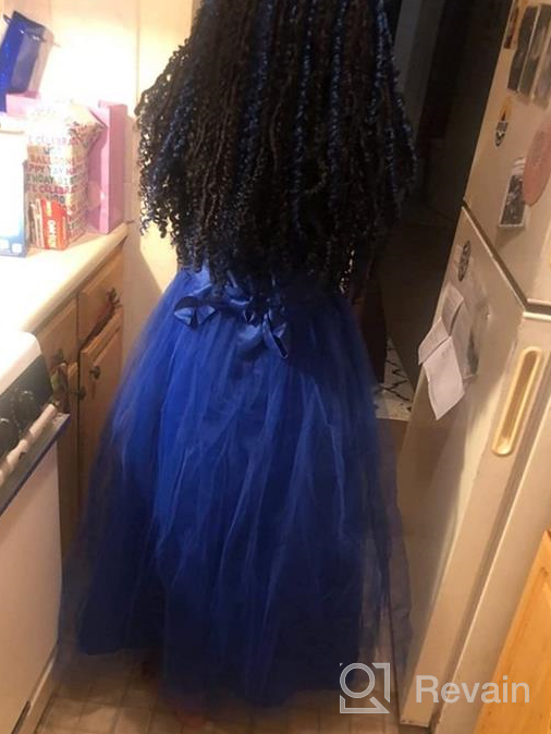 img 1 attached to Little Big Girl Flower Tulle Dress: 👸 Perfect for Princess Pageants, Birthday Parties, Weddings & More! review by Jessica Breaux