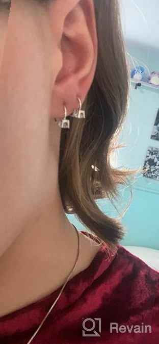 img 1 attached to 💫 Small Open Hoop Silver Earrings: Perfect for Cartilage Piercing and Women & Girls review by Katrina Davis