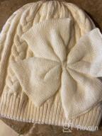 img 1 attached to Cute Girls Knitted Hats For Winter - Cotton Lined Toddler Beanies With Bow And Classic Design - Available For Infants And Toddlers Aged 0-6Y review by Jesse Wells