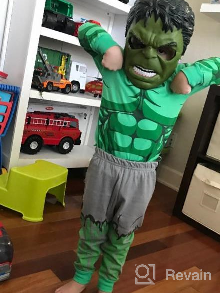 img 1 attached to Green Cotton Summer Hulk Pajama Sets for Boys by Sidney review by Billy Dotie