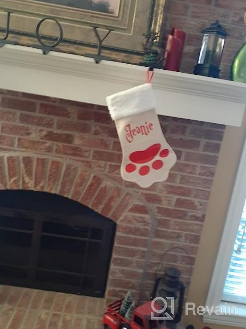 img 1 attached to Customizable 20 Inch Christmas Stockings - Rustic Holiday Decorations And Perfect Family Gifts review by Barton Perez