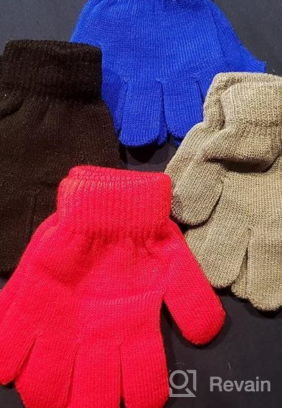 img 1 attached to 🧤 Kids Winter Gloves: 4 Pairs of Menoly Knit Gloves, Warm & Stretchy Full Finger Magic Gloves for Girls, Boys, and Teens - Available in 4 Colors review by Joe Roberts