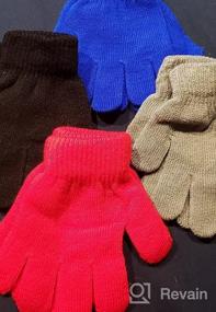 img 7 attached to 🧤 Kids Winter Gloves: 4 Pairs of Menoly Knit Gloves, Warm & Stretchy Full Finger Magic Gloves for Girls, Boys, and Teens - Available in 4 Colors