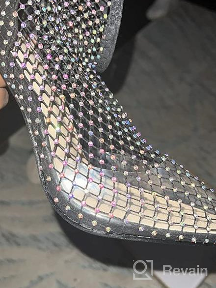 img 1 attached to Sparkling Style: LISHAN'S Rhinestone Fishnet Sandals For Women review by Kai Steinbach