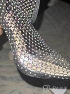 img 1 attached to Sparkling Style: LISHAN'S Rhinestone Fishnet Sandals For Women review by Kai Steinbach