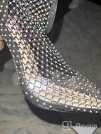 картинка 1 прикреплена к отзыву Sparkling Style: LISHAN'S Rhinestone Fishnet Sandals For Women от Kai Steinbach