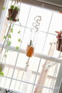 img 1 attached to POTEY Macrame Plant Hangers - Set Of 5 Hanging Plant Holders With Wood Beads And 10 Hooks For Boho Home Decor - 47.3''/40''/40''/40''/40'', Ivory review by Logan Barela