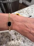 img 1 attached to 14K Gold Plated Dainty Link Chain Bracelet For Women Girls - HOKEMP Adjustable Birthstone Jewelry Gift. review by Shannon Reynolds