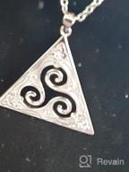 img 1 attached to Celtic Knot Cross Pendant Necklace Charm | Sterling Silver/Gunmetal/Gold Plated Spiral Triskele Triangle Pendant | Jewish Amulet Jewelry review by Ken Pinell