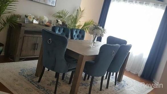 img 1 attached to Black Retro Velvet Upholstered Dining Chairs With Armless Design - Set Of 2 By Kmax review by Brian Motley