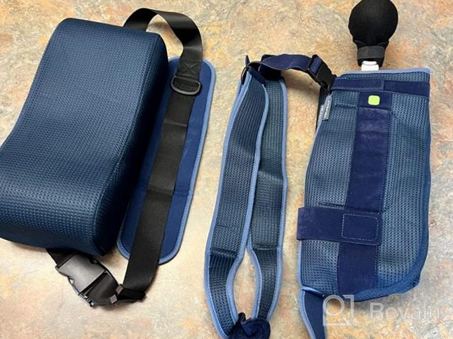 img 1 attached to VELPEAU Arm Sling With Abduction Pillow For Men Women, Shoulder Support Immobilizer For Rotator Cuff, Surgery, Dislocated, Clavicle Fracture, Broken Arm, With Therapy Ball, Pocket, Fits Left & Right(Medium) review by Eric Currie