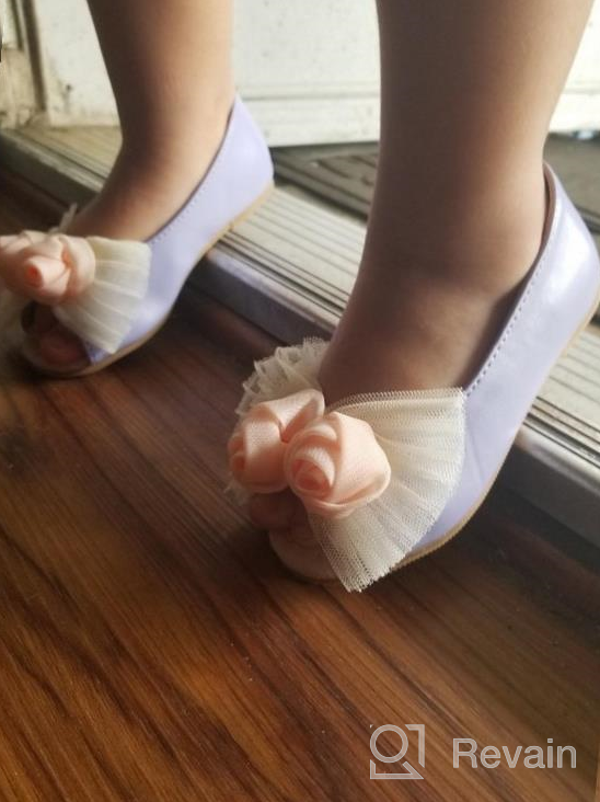 img 1 attached to 👠 Doll Maker White Peep Toe Girls' Flat Shoes review by Jasmine Williams