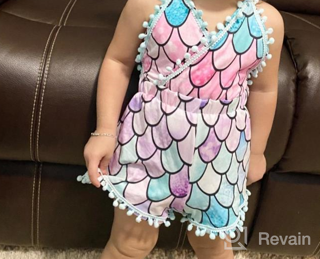 img 1 attached to Adorable Backless Romper Bodysuit Set With Tassel Detail For Baby Girls - Includes Matching Headband review by Vona Salinas