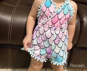 img 6 attached to Adorable Backless Romper Bodysuit Set With Tassel Detail For Baby Girls - Includes Matching Headband