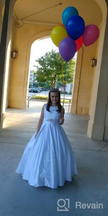 img 1 attached to Elegant Sleeveless A-Line Stain Party Wedding Dresses with O-Neck for Girls Ages 2-12 review by Alex Panda