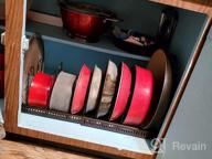 img 1 attached to Organize Your Kitchen In Style With Toplife'S Expandable Pans Organizer Rack - 10 Customizable Compartments For Pans, Bakeware, Lids, And More! review by Brandon Garrett