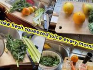 img 1 attached to Juicer Machines,AMZCHEF Slow Masticating Juicer Extractor, Cold Press Juicer With Two Speed Modes, Travel Bottle(500ML),LED Display, Easy To Clean Brush & Quiet Motor For Vegetables&Fruits (Black) review by Tamara Sanders