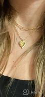 img 1 attached to 14K Gold Plated Personalized Heart & Initial Layered Necklace - Aesthetic Jewelry For Women review by Mari Hall