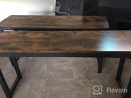img 1 attached to Industrial Style Dining Benches - Set Of 2, Durable Metal Frame, Perfect For Kitchen, Dining Room, Or Living Room, Rustic Brown Finish By HOOBRO BF01CD01 review by Darryl Duncan