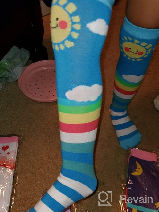 img 1 attached to 🧦 Cute Cartoon Animal Cotton Long Socks - 6 Pairs of BRMINROU Girls Knee-High Socks review by Sara Daly