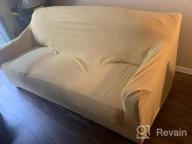 img 1 attached to Transform Your Sofa With JINAMART'S Stretch Elastic Slipcover - Navy Blue, Large, 3-Seat Sofa review by Mandy Rodriguez