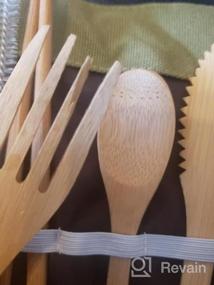 img 6 attached to 2-Pack Bamboo Utensils Set W/ Bonus 2 Toothbrushes, Straws & Storage Bags - Reusable Greenzla Cutlery Kit