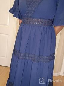 img 5 attached to Boho Chic With Pockets: MITILLY'S Summer Midi Dress With Lace Trim And Ruffle Sleeves