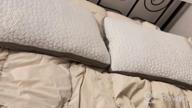 img 1 attached to EASELAND Cooling Bed Pillows [Queen Size Set Of 2] - Soft Luxury Hotel Gusseted Pillows For Sleeping, Premium Bamboo Rayon & Cooling Fabric Cover review by Kristine Schmidt