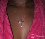 img 1 attached to 💎 Stunning FC Jory White & Rose Gold Plated Crystal Rhinestone Cross Necklace review by Brenda Hofheins