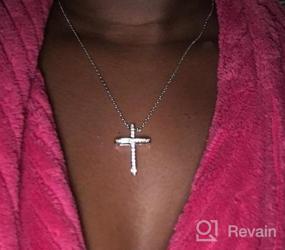 img 5 attached to 💎 Stunning FC Jory White & Rose Gold Plated Crystal Rhinestone Cross Necklace