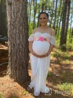 картинка 1 прикреплена к отзыву Off Shoulder Lace Maternity Dress For Baby Shower Or Wedding Photo Shoot от Chris Scalia
