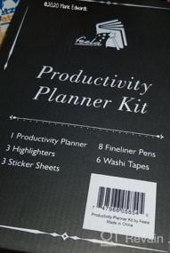 img 6 attached to Ежедневник, 2023 Undated Productivity A5 Goals Planner Kit от Feela, 8 ручек Fineliner, 3 маркера, 6 наклеек, 6 лент Washi, длится 6 месяцев, черный