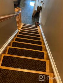 img 5 attached to 15 Pack 8” X 30” XFasten Carpet Stair Treads For Wooden Steps - Non Slip, Indoor/Outdoor, Great For Dogs Kids Elders