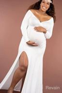 картинка 1 прикреплена к отзыву Off Shoulder Long Sleeve Maternity Gown Maxi Dress For Baby Shower Photography - Elegant Fitted Side Split ZIUMUDY от Daniel Spear