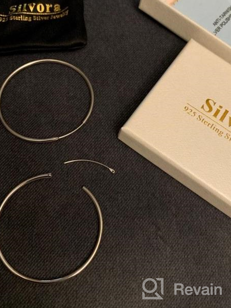 img 1 attached to 💍 Silvora Sterling Silver Hoop Earrings: Hypoallergenic, Polished Endless Circles in 18K Gold - Perfect Gifts for Women and Girls with 4 Sizes and Elegant Packaging review by Cyndy Segotta