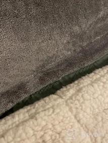 img 6 attached to Комплект одеяла TILLYOU Queen, комплект одеяла из серой катионной фланели, комплект из 3 предметов из мягкой овечьей шерсти с 2 наволочками