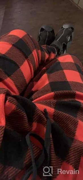 img 1 attached to CYZ Men's Fleece Pajama Pant, Black/Red Plaid, Size L - Sleep & Lounge Clothing for Men review by Cody Michels